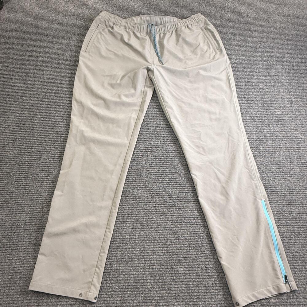 Peter Millar Pants Mens XL Grey Crown Sport Golf Elastic Waist Zip Pocket Rain
